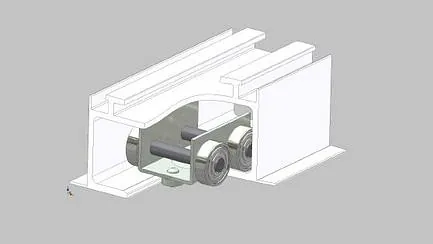 Beispiel eines Schienensystems für Mobile Trennwände